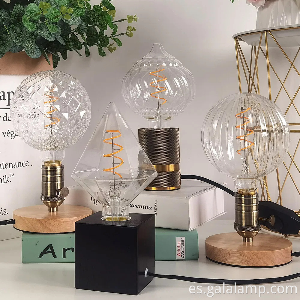 Lámpara decorativa de filamento de LED ámbar de forma grande de forma círculo